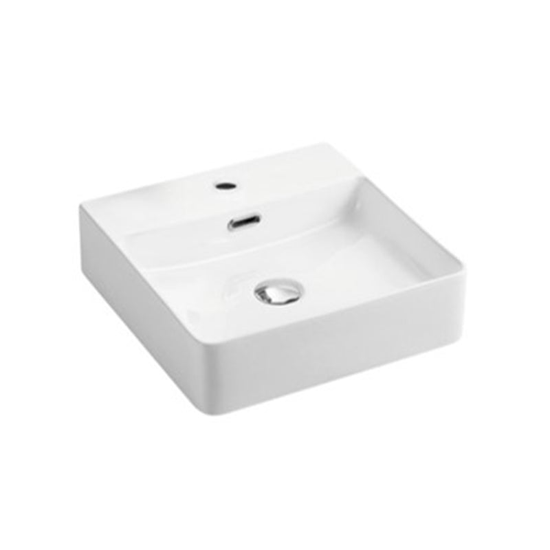 Above Counter/Wall Hung Basin With Overflow Gloss White 420x420x120mm