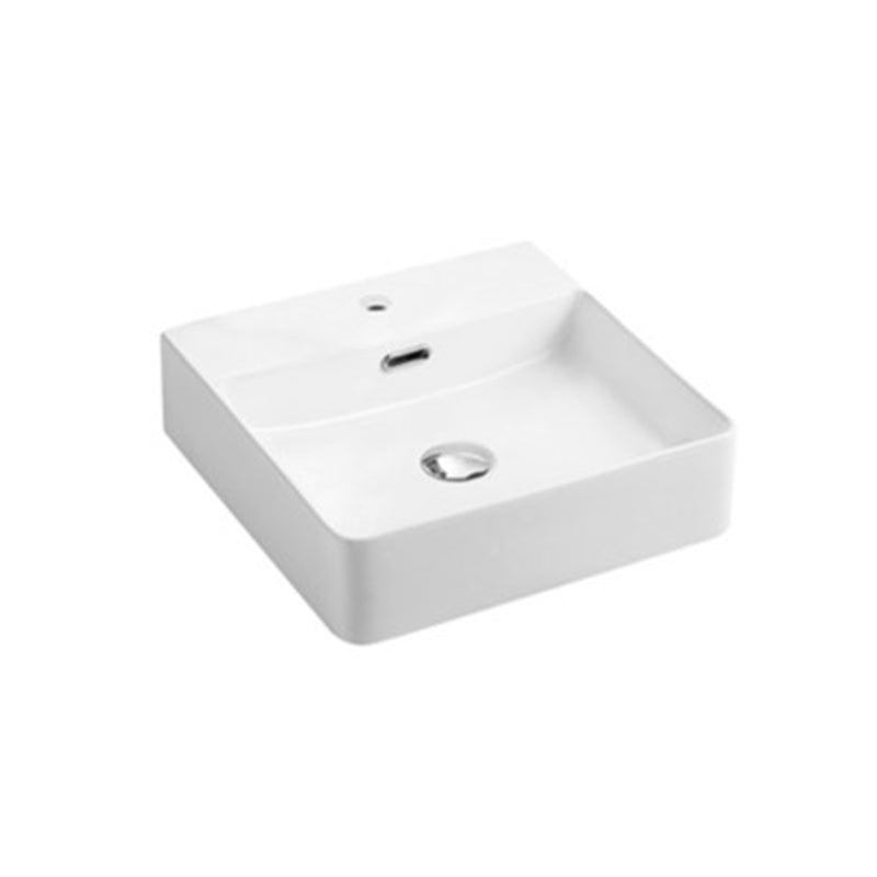 Above Counter/Wall Hung Basin With Overflow Matte White 420x420x120mm