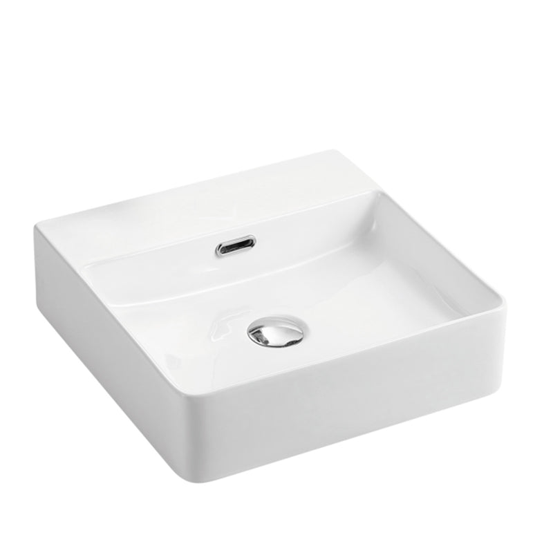 Above Counter/Wall Hung Basin No Tap Hole With Overflow Gloss White 425x425x130mm