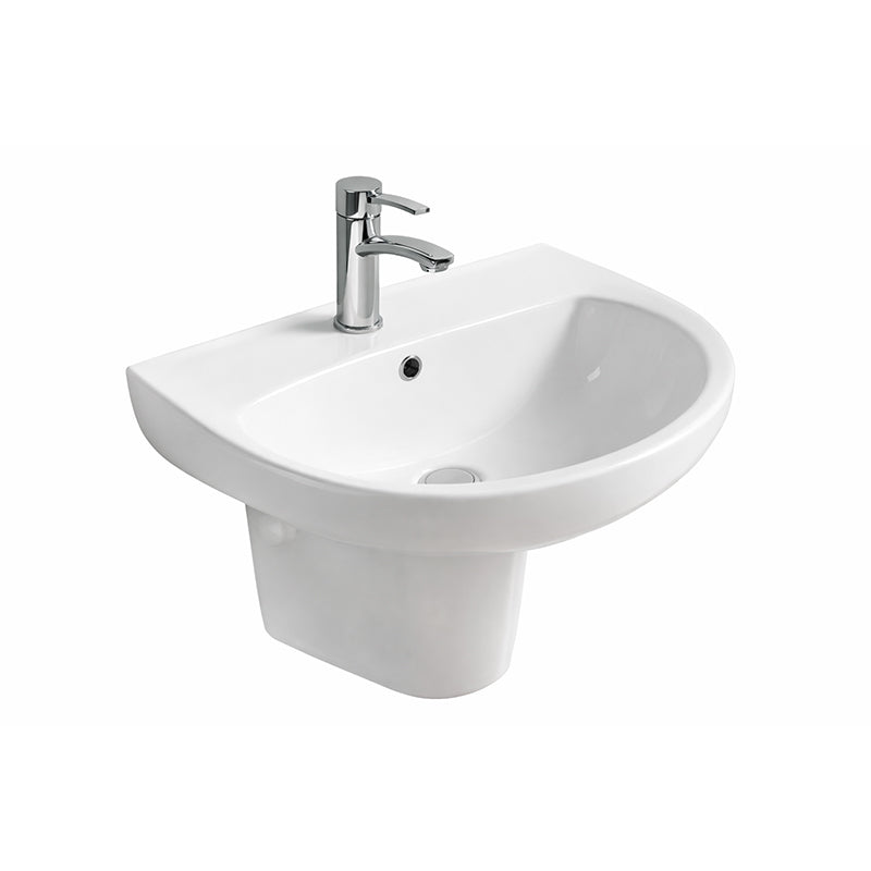 Wall Hung Recess Basin With Shroud Gloss White
