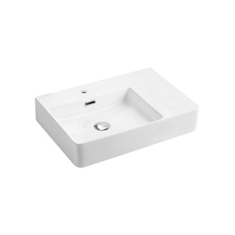 Above Counter/Wall Hung Basin Left Hand Bowl With Overflow Gloss White 600x420x120mm