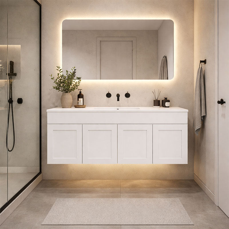 Paris Series Single Bowl Matt White 1500x455x520mm CABINET ONLY
