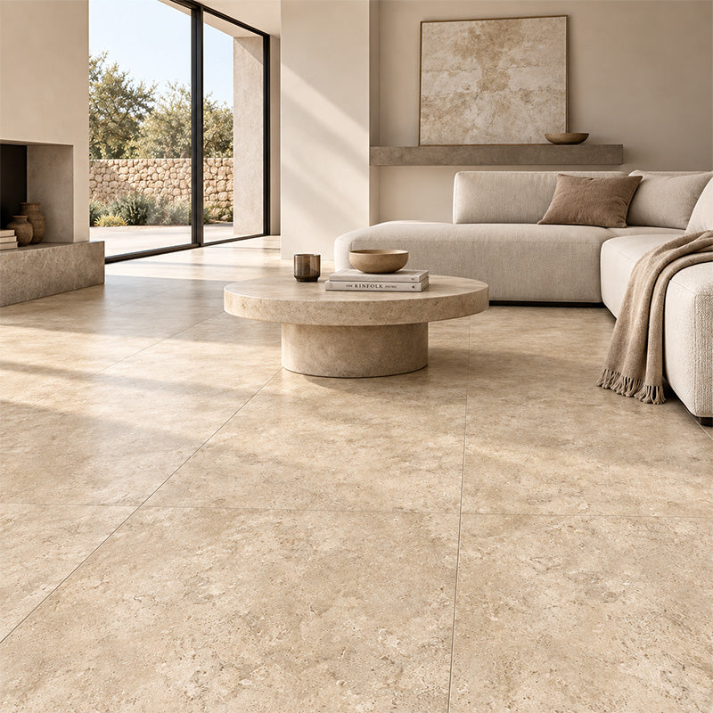 Travertino Lux Ivory Matt 600x600