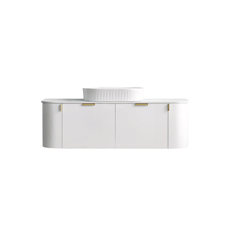 Plateau Series Wall Hung Single Bowl Matt White 1480x455x420mm CABINET ONLY