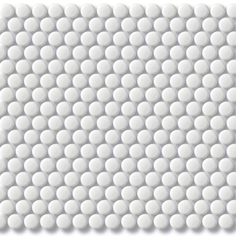 PENNY ROUND MOSAIC 19MM WHITE GLOSS 315x310