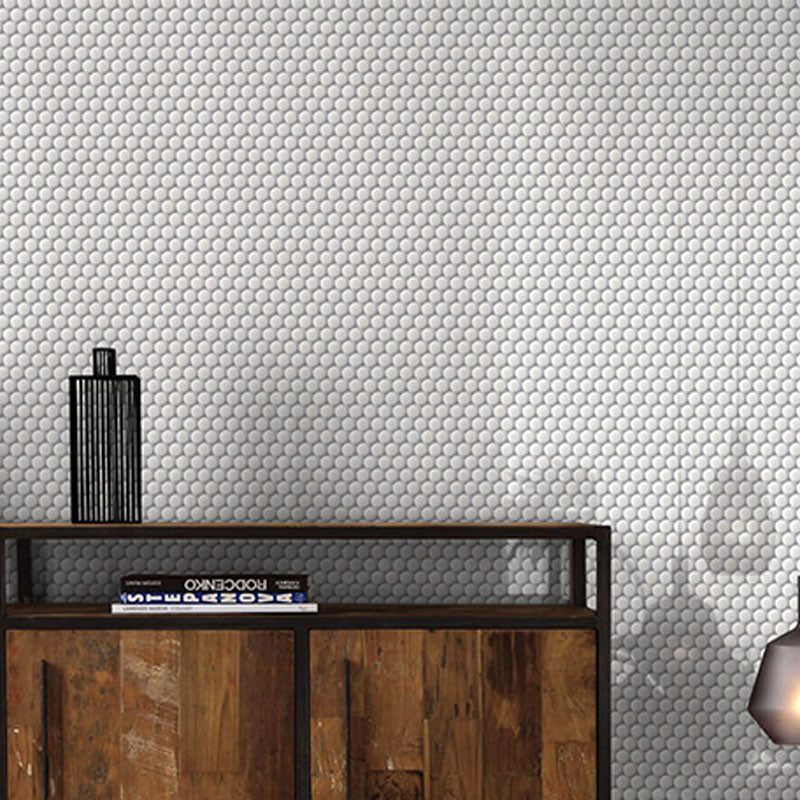 PENNY ROUND MOSAIC 19MM WHITE GLOSS 315x310