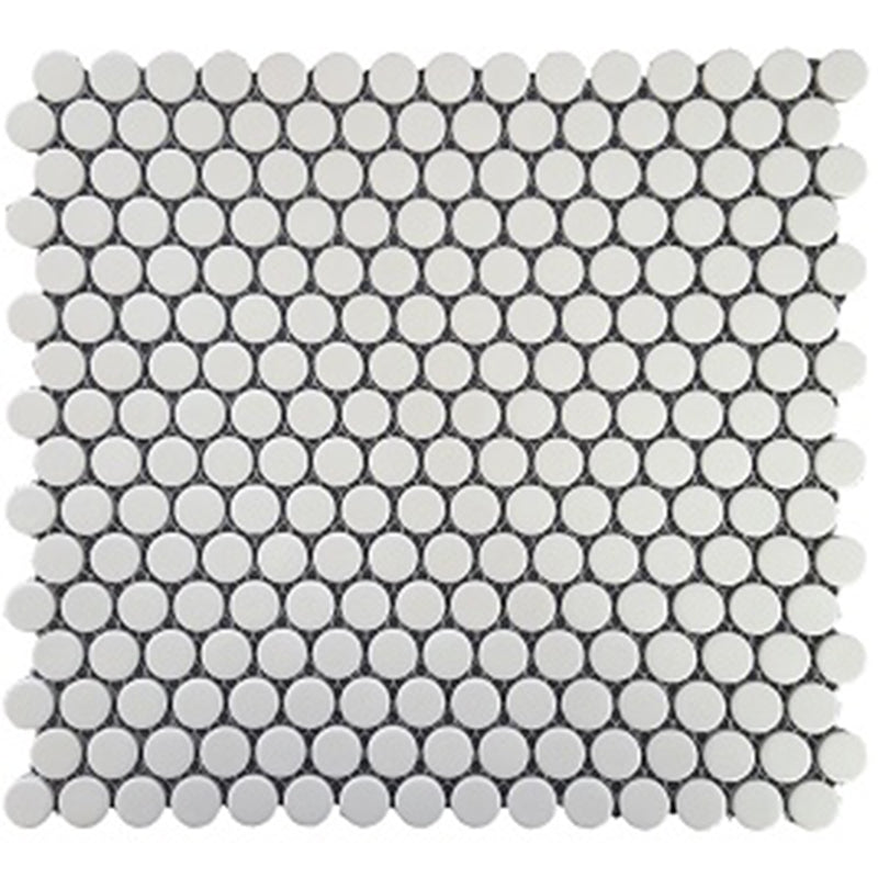 PENNY ROUND GLOSS WHITE 19MM ON 310X315X6MM SHEET