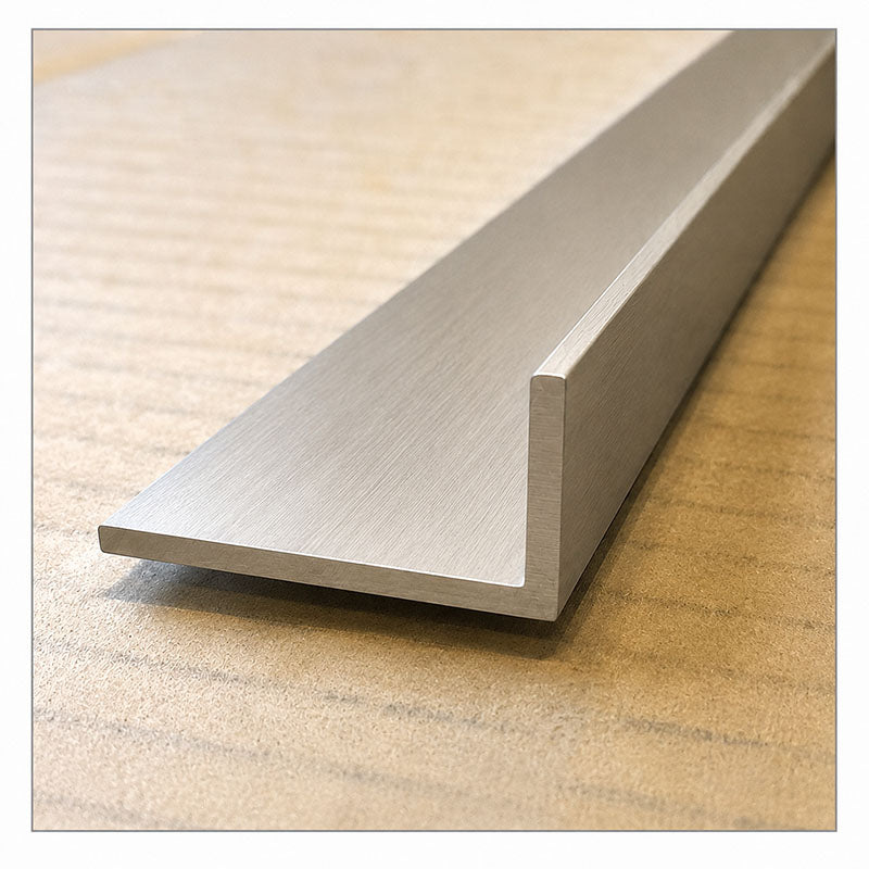 Aluminium Angle - Waterstop Trim Brushed Nickel 20 x 32 x 1.6mm x 3m