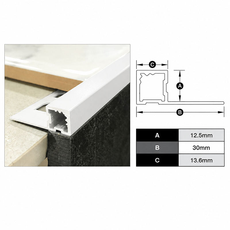 Square Edge Trim - White 12mm x 3m