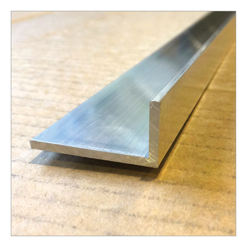 Aluminium Angle - Waterstop Trim Bright Silver 12 x 20 x 1.6mm x 3m