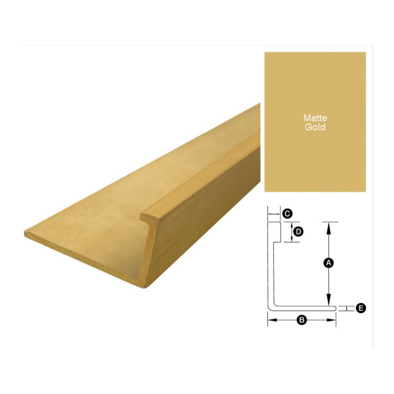 Aluminium Angle - Brushed Matte Gold 11mm x 3m
