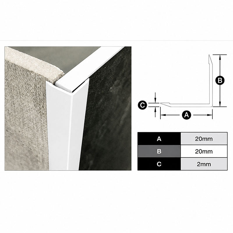 Retro Fit Trim - Matte White 20mm x 3m