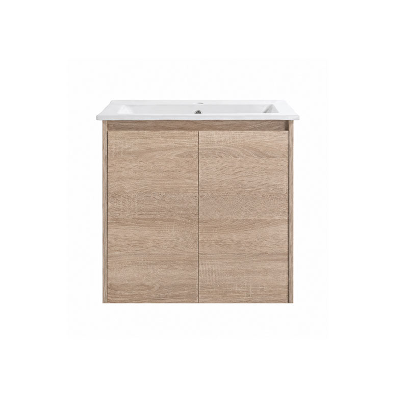 Oakdoo(Hung) Series Wall Hung Prime Oak Overall 580x455x520mm Vanity Set With Flat Stone Bench Top