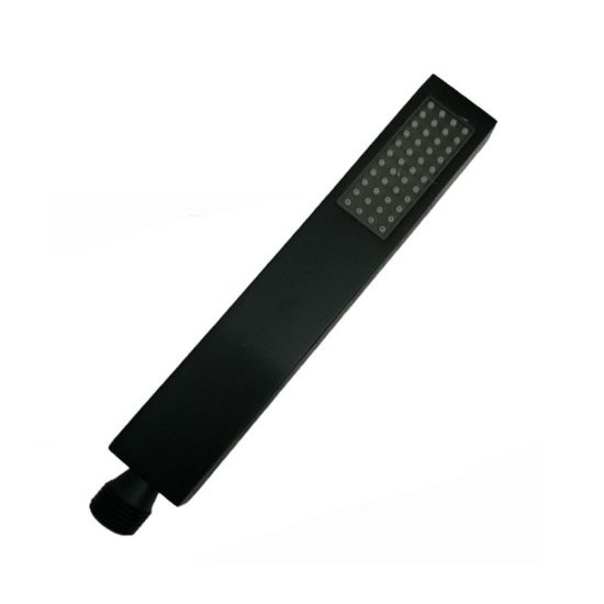 Square Single Function Brass Handheld Shower Spray Head Black