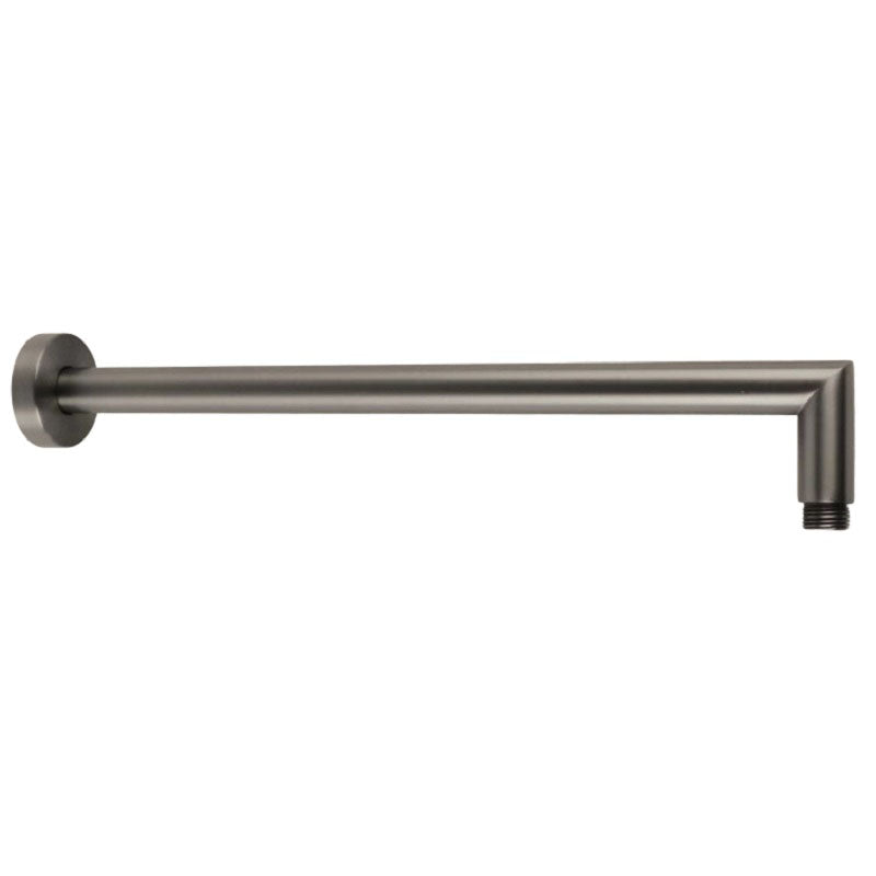 DOCCIA Round L Shape Shower Arm in Gun Metal 400mm