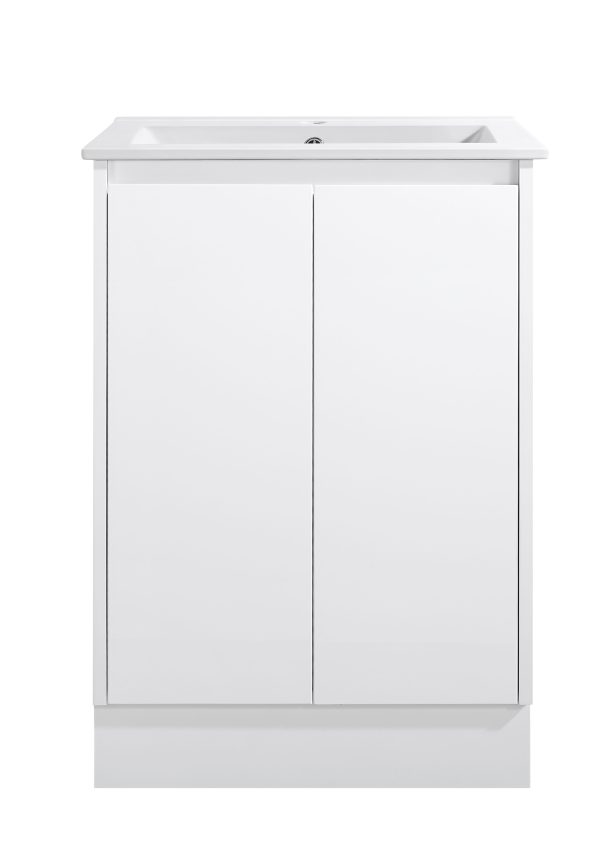 Sierra Series Gloss White Overall 580X355X855mm VANITY SET With Ceramic Slimline Top (UV32)