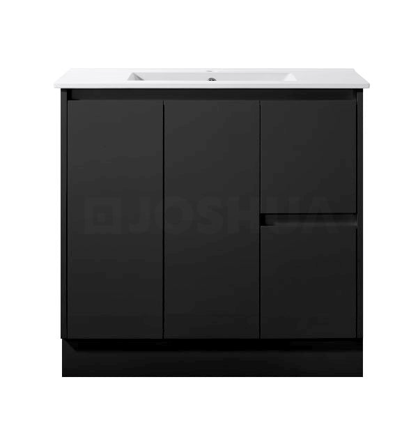 Sierra Series Gloss Black Overall 880X355X855mm VANITY SET With Ceramic Slimline Top (UV32)