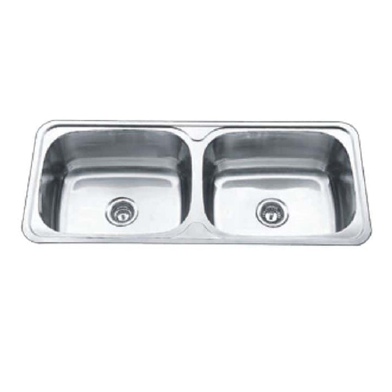 LAVASSA Double 45L Laundry Tub with Optional Bypass Overall: 1160x500x240mm