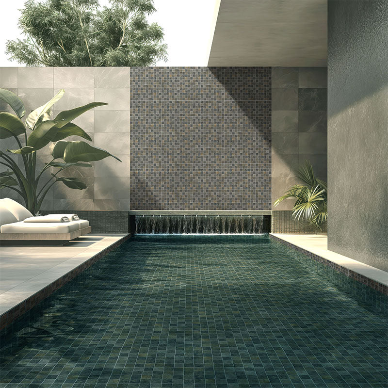 SOUTH PACIFIC TAHITI DRIFT ROCK BLUE MOSAIC 47X47