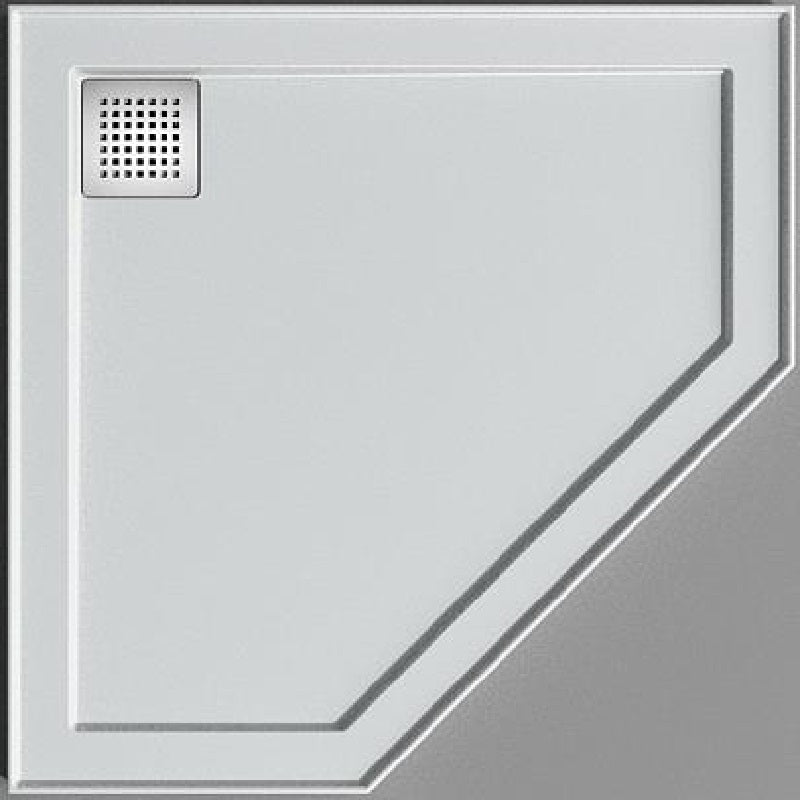 ECO Neo angle Polymarble Base 1000x1000 Corner Outlet Shower Base
