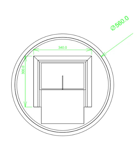 600mm Round 3 Color Lighting Acrylic Rim LED Mirror. Touch Sensor Switch Defogger Pad Wall Mounted