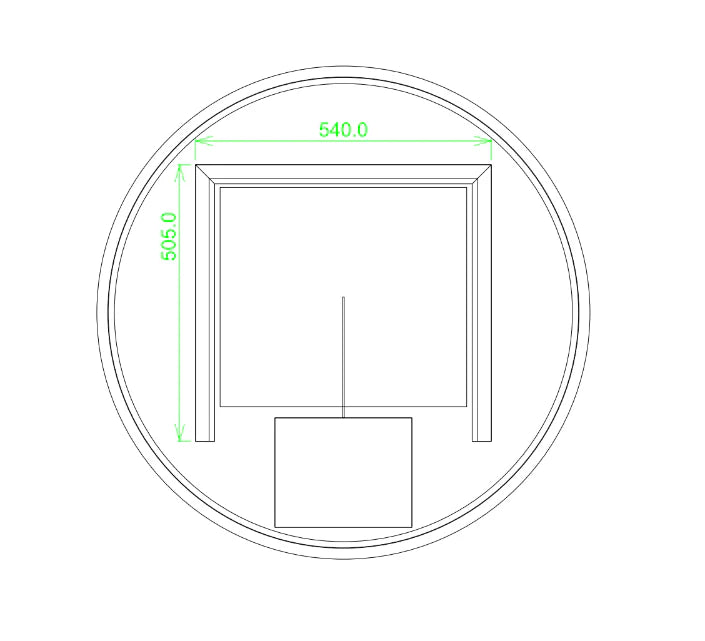 900mm Round 3 Color Lighting Acrylic Rim LED Mirror. Touch Sensor Switch Defogger Pad Wall Mounted