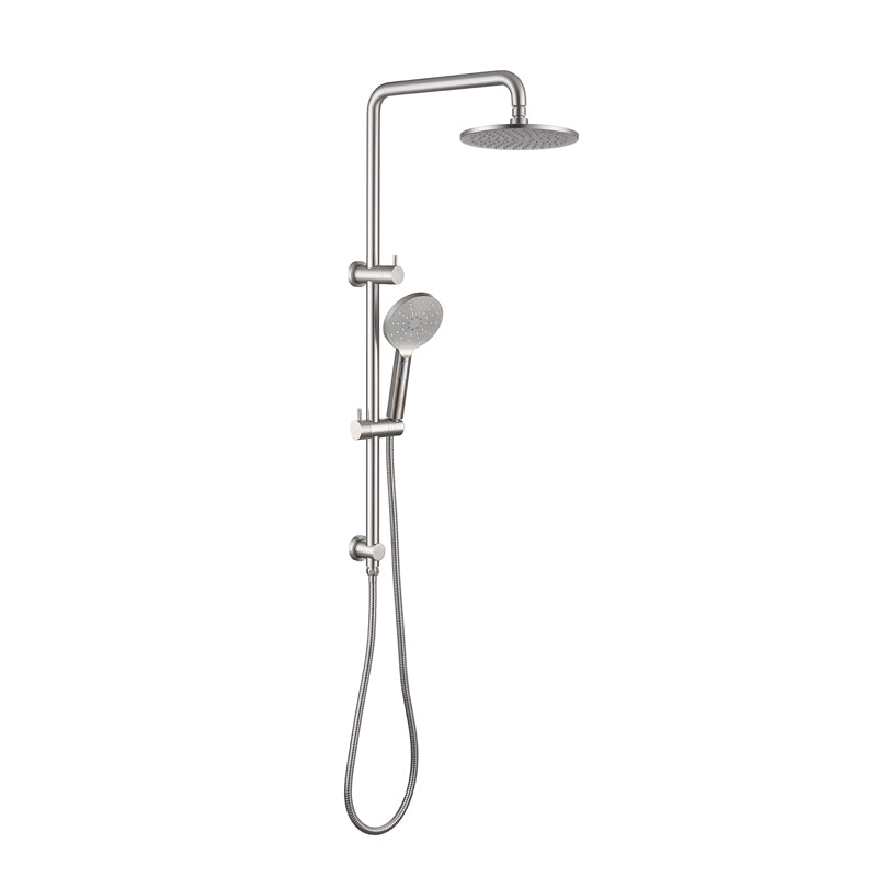 NIKO Multifunction Brass Head on Rail with Hand Spray, Single Hose Brushed Nickel Finish