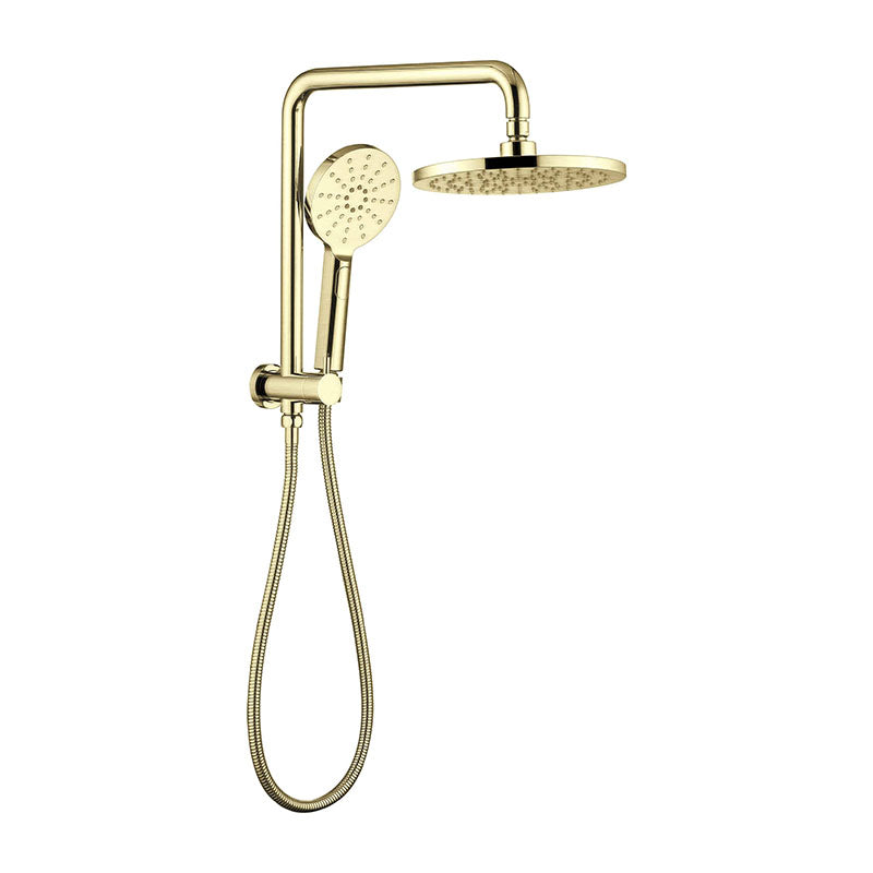 MONDO Round Compact Twin Shower Set in Brushed Brass