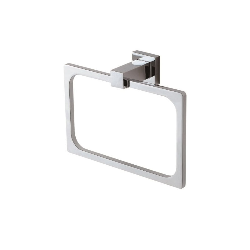 QUBI Square Towel Ring Chrome Finish