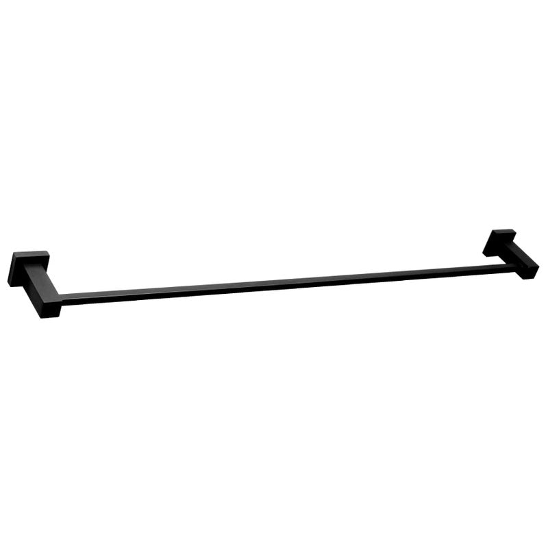 QUBI BLACK Single Towel Rail in Matte Black 750mm