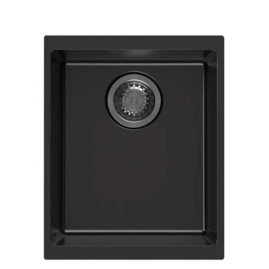 Carysil Enigma 100N Single Bowl Granite Kitchen Sink Black 370x460mm