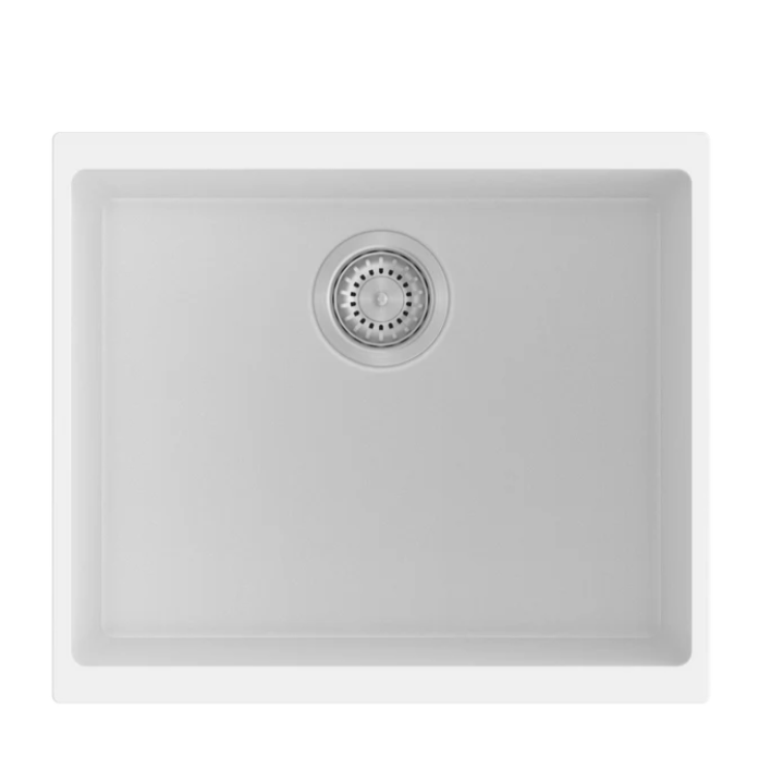 Carysil Enigma 100S Single Bowl Granite Kitchen Sink White 530x460mm