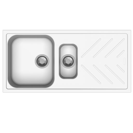 1000X500mm White Granite 1 & 1/4 Bowl Kitchen Sink – Joshua Tiles & Bathrooms