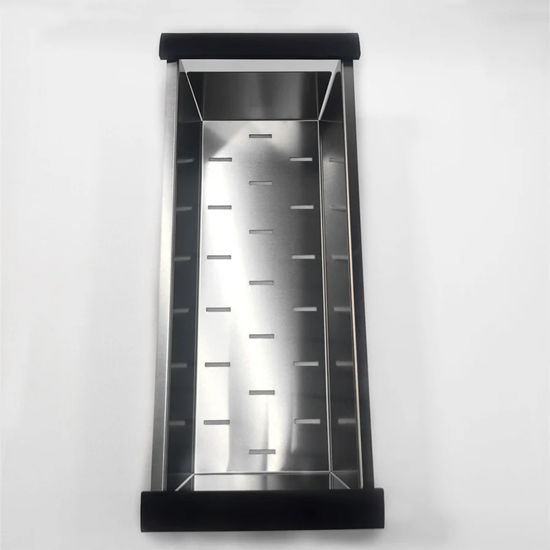 Square Stainless Steel Colander For Kitchen Sink Chrome 440x190x130mm