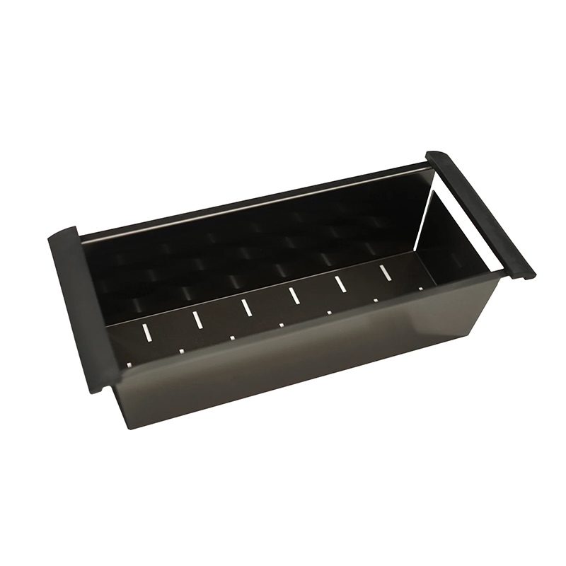 Square Stainless Steel Colander For Kitchen Sink Black 440x190x130mm