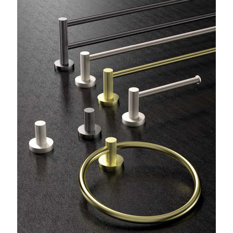 TIARA Single Towel Rail with Unique Textured Body Gun Metal 600mm