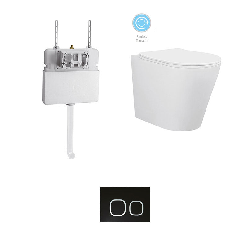 BRAVO-II In-Wall Toilet Suite with Black Button