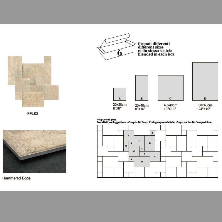 Travertino Lux Ivory Matt French Pattern