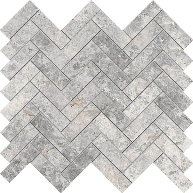 Tundra Grey Herringbone 20x64mm Mosaic Matt Smooth Grip