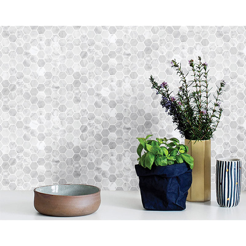 TUSCANY CARRARA LARGE HEXAGON MOSAIC 312x292