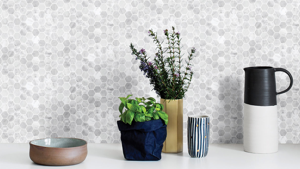 TUSCANY CARARRA 75 HEXY NEW 312x292x8