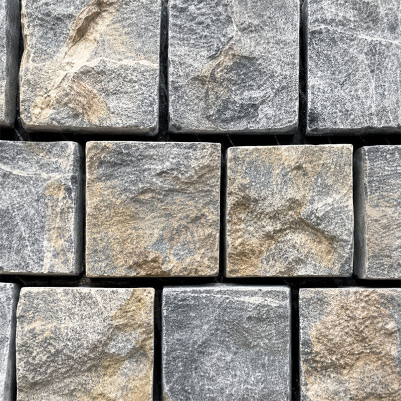 Limestone Twilight Copper Cobble Top Split & Sides Tumbled 100x100x27-32mm