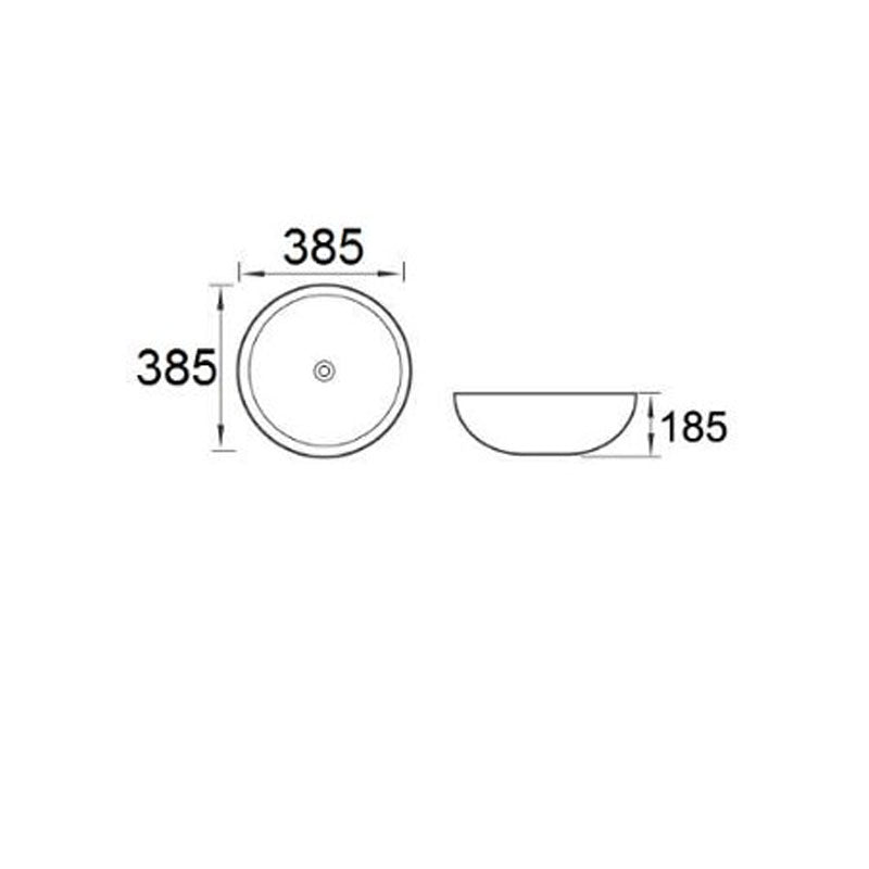 Ceramic Basin Series Under Counter Gloss White 385x385x185mm