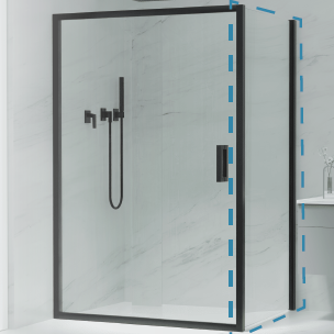 Semi-Frameless Slinding Screen Return Panel 840-860mm Black