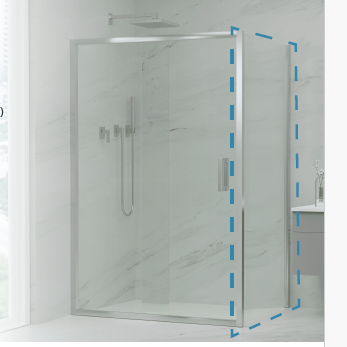 Semi-Frameless Slinding Screen Return Panel 860-880mm Chrome