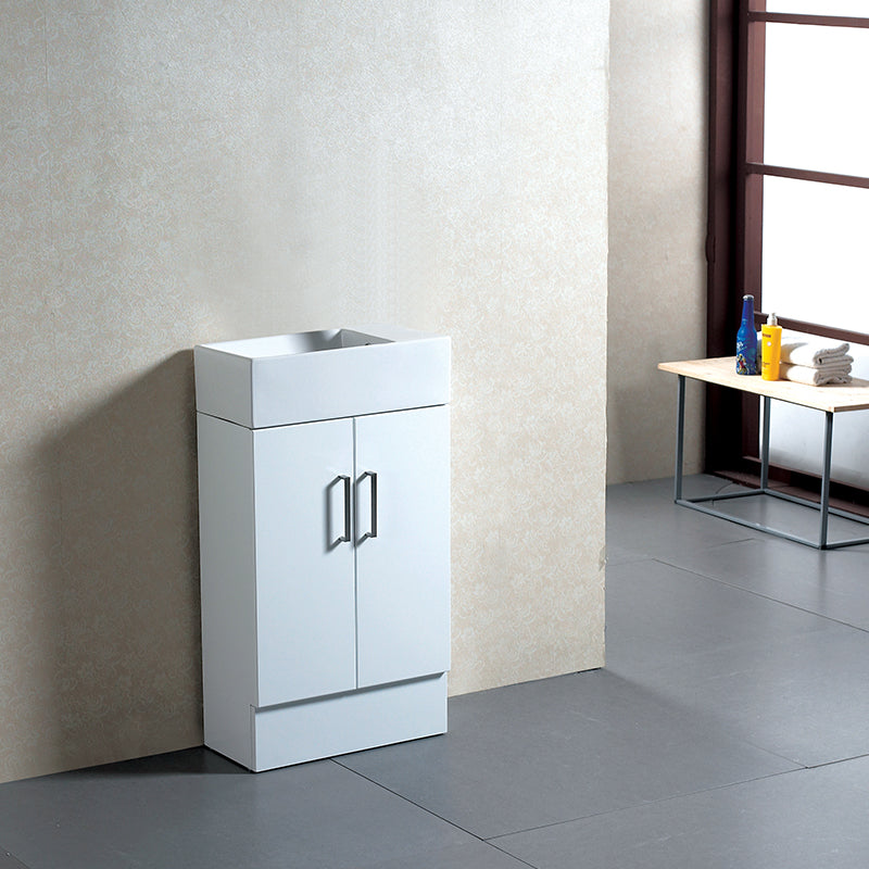 TINY 500 Ceramic Top 1 Taphole 2 Soft Close Doors White Gloss Finish Reversible Ceramic Top 490x850x250mm