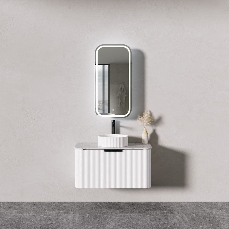 PIAZA 900 Wall Hung Vanity with Stone Top 890x500x450mm