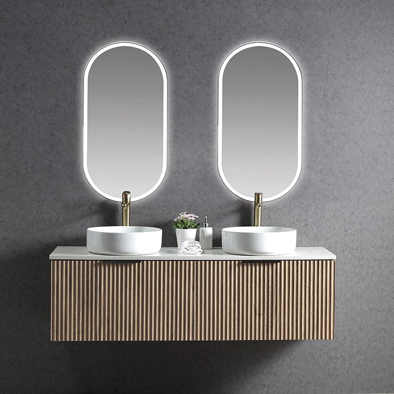 VIVO 1500 Wall Hung Vanity with Double Bowl Ceramic Top 1490x420x455mm