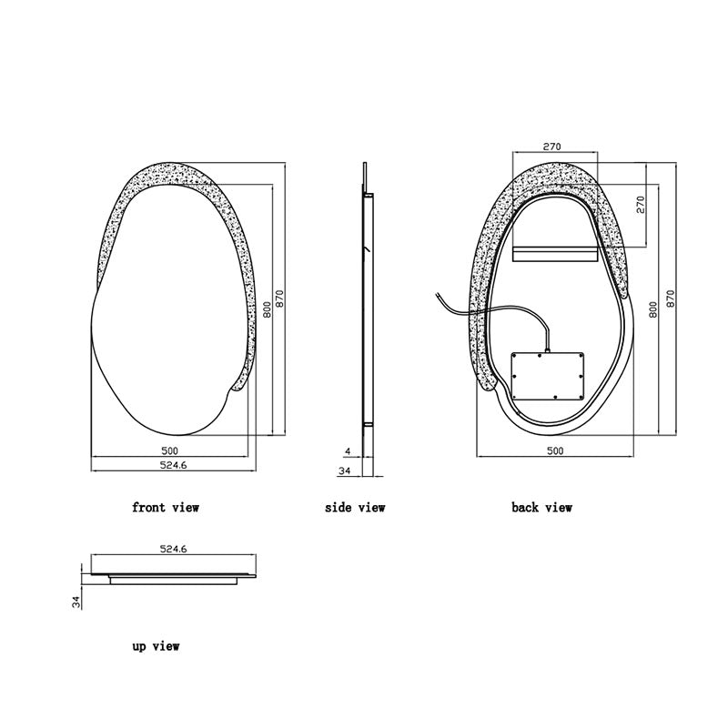 Vanta Touchless LED Mirror 800x524mm