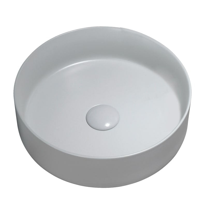 JAMIE Above Counter Basin in Matte Mist Grey Finish 355x355x120mm